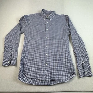 J Press Shirt Mens Medium Blue White Gingham Check Button Down Trunk Club Cotton - Picture 1 of 11