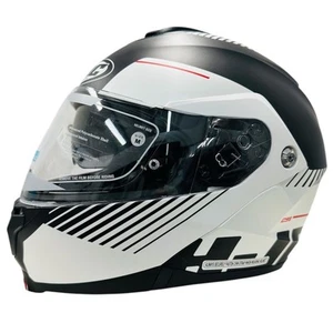 HJC C91 Prod Full Face Modular Street Motorcycle Helmet Black/White Medium - Picture 1 of 5