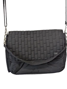 Lug Black Quilted Messenger Crossbody Travel Bag Baby Diaper Bag - Picture 1 of 11