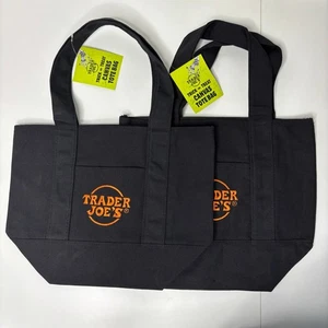 LOTE 2x — MINI Bolso de Mano Trader Joe’s de Lona — Halloween 2025 Negro Naranja Conjunto Nuevo con Etiquetas - Imagen 1 de 6