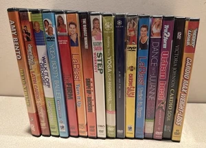 Lot of 16 Exercise & Fitness DVDs. Yoga Cardio Dance LABlast Step Hip Hop Loss - Picture 1 of 17