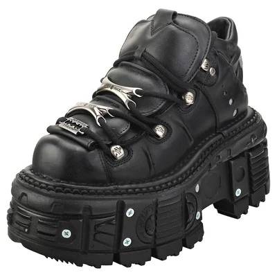 Scarpe con plateau unisex Rock M-tank106-c2 nere nuove - Immagine 1 di 4