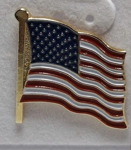 Two USA Flag Lapel Pins KLEIN INTERNATIONAL & GENERIC - Picture 1 of 9