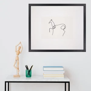 Siebdruck Picasso-Zeichnung Pferd, schwarz.  - Bild 1 von 5
