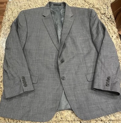Van Heusen Men's Dark Gray 100% Wool 2 Button Blazer 48R  Jacket Church Office - Image 1 of 4