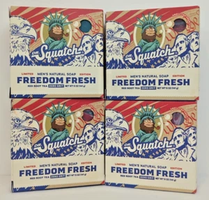 LOT OF 4 !!! Dr. Squatch Freedom Fresh Limited Edition Bar Soap 5oz EA No Grit - Picture 1 of 9