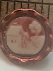 Tiny antique tinted celluloid ivoriod in metal button mill scene