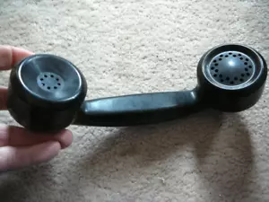 Teléfono de escritorio de plástico baquelita negro vintage SOLO sin probar - Imagen 1 de 6