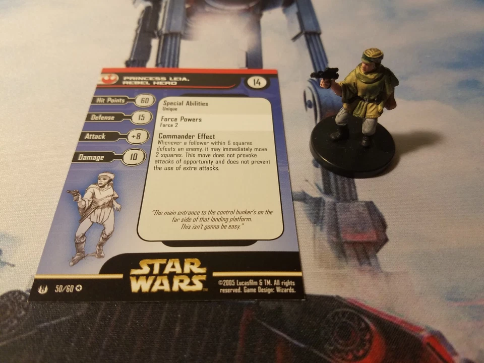 Star Wars Miniatures Universe 50 Princess Leia, Rebel Hero - Image 1 of 1