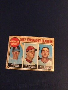 1968 Topps Jim Lonborg/Sam McDowell/Dean Chance Strikeout Leaders Card READ!