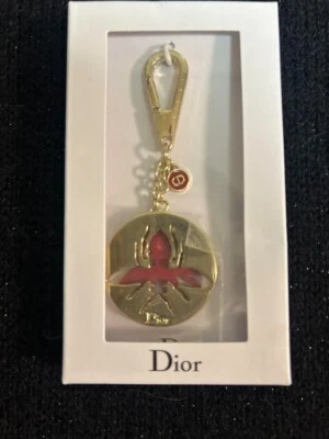 DIOR Portachiavi Ape Catena in Metallo Argento - NUOVO IN SCATOLA REGALO Port... - Immagine 1 di 2