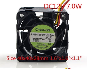 New SUNON Cooling Fan PMD1204WQB2-A 12V 7.0W 4028 4CM 40x40x28mm 1.6"x1.6"x1.1" - Picture 1 of 3