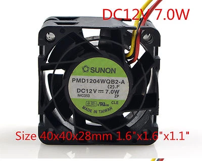 New SUNON Cooling Fan PMD1204WQB2-A 12V 7.0W 4028 4CM 40x40x28mm 1.6"x1.6"x1.1" - Image 1 of 3