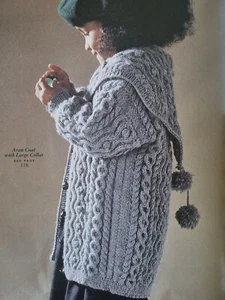 NEW - Hand Made Vintage Aran Coat with Large Collar, Pure wool - size 2 to 5yr - Picture 1 of 11