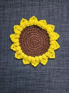 Crotchet Coaster Sunflower (Handmade With Love) - Picture 1 of 5