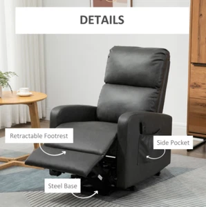 HOMCOM Riser and Recliner Chair, Lift Chair for Living Room w/ Remote, Grey - Picture 1 of 9