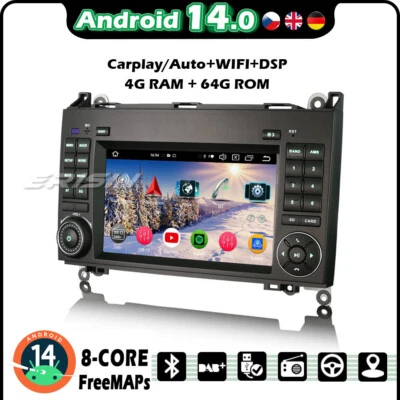 Android 14 Autoradio Navi Carplay 4G Mercedes A/B Klasse W169 W245 Sprinter Vito - Bild 1 von 4