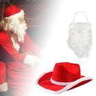 Cappello da cowboy natalizio Barba da Babbo Natale per feste a tema in
