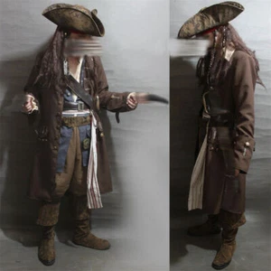 Piratas del Caribe Adulto Jack Sparrow Disfraz Juegos con disfraces Halloween Conjunto Completo - Imagen 1 de 5