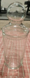 Vintage Apothecary Jar Clear Glass With Lid 10"h X 3.5" - Picture 1 of 4