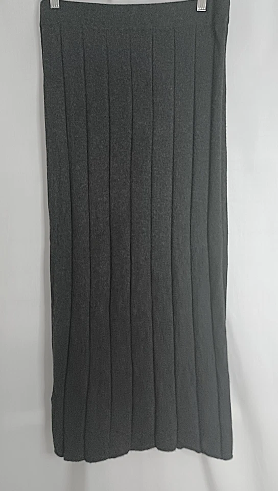 MANGO Damas Negro Acanalado Tejido Midi Falda Talla Grande (A1192) Foto 1 de 1