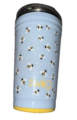 NEW Swig 24 OZ Party Cup Insulated Lid Busy Bee Bumble Honey Hive Yellow Buzz - Image 1 of 4