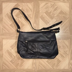 VTG Stone & Co. Black Leather Adjustable Crossbody Bag Purse  - Picture 1 of 6