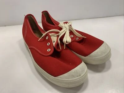 Tênis infantil vintage vermelho bola banda jatos lona vermelha 3 M nunca amarrado - Imagem 1 de 4