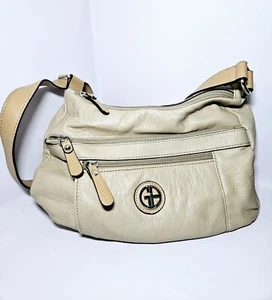 Giani Bernini Sac Crossbody Purse Handbag Beige Multi-pocket - Picture 1 of 16