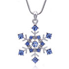 Blue Snowflake Necklace For Bridesmaid Flower Girl Prom Bridal Jewelry