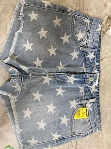 RSQ girls jean cut off shorts - light wash w white stars. - Picture 1 of 2
