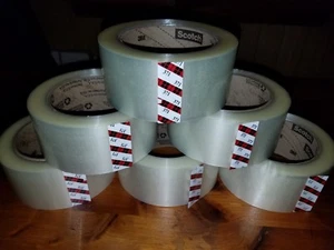 3M 371 SCOTCH CLEAR PACKAGING TAPE 2"X110YD 48mmX100M CARTON SEALING BOX SHIP - Picture 1 of 12