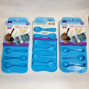 3 PACK Silicone Chocolate Spoon Mold Tray Fondant Molds Jello Candy Holiday - Picture 1 of 3