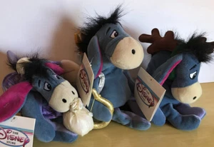 3 Disney Mini Bean Bag Eeyore Sugar Plum Fairy, 9" Cupid And 9” Reindeer,Vintage - Picture 1 of 4