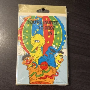 Vintage 1984 Sesame Street Muppets Party Invitations 8 Sealed In Package Ernie - Picture 1 of 3
