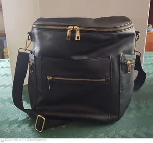 ZAINO BORSA PANNOLINI MISS FONG GRANDE NYLON con 16 tasche convertibile nero - Foto 1 di 9