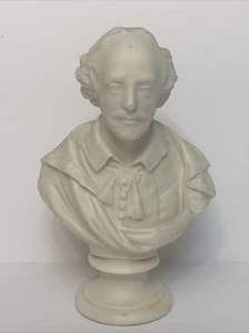VINTAGE PARIAN PORCELAIN WILLIAM SHAKESPEARE BUST. PARIAN PORCELAIN SCULPTURE.  - Picture 1 of 12