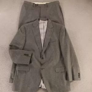 Jack Victor Suit L Gray Black Houndstooth Check 100% Wool 44R 38x29 - Picture 1 of 24
