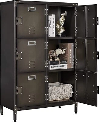 Metal Storage Cabinet Retro Style for Club Home Storage Lockers with 3/4/6 Doors - Image 1 of 4