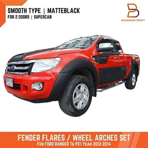 Matteblack 6pc Fender Flares Arch For Ford Ranger Pickup T6 PX1 12-14 2Door Cab - Picture 1 of 3