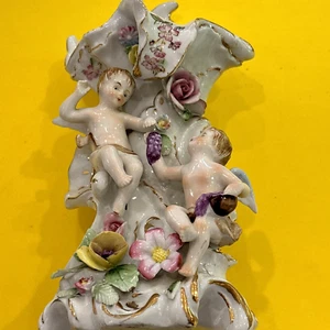 Camille Naudot & Company PORCELAIN VASE GRAPES AND FLOWER 9" # F-46 - Picture 1 of 17