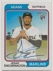 JERAR ENCARNACION 2023 Topps Heritage AUTOGRAPH RC Miami Marlins #ROA-JE - Picture 1 of 2