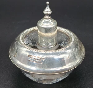 (Working) Frank Whiting Vintage Sterling Silver and Glass Table Top Lighter - Picture 1 of 6