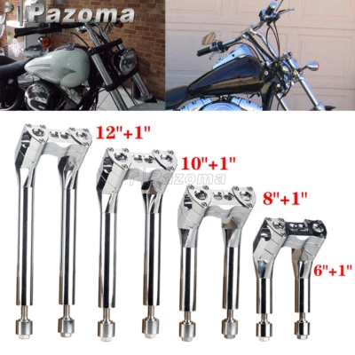 Chrome Pullback Handlebar Risers For Harley Dyna /Street bob /Softail /Sportster - Imagem 1 de 4