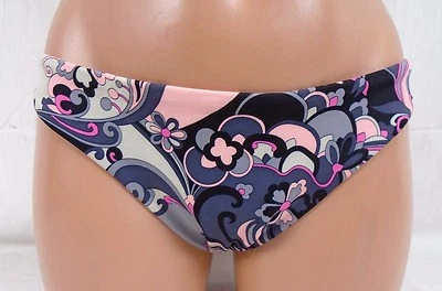 Sauvage Luxe Pink Black and Gray Paisley Bikini Bottom Small Item #2533L - Image 1 of 3