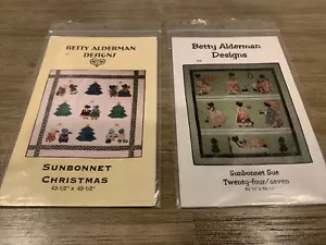 Rare New Lot 2 Sunbonnet Christmas & Sue Pattern Betty Alderman Designs 1992 - Picture 1 of 9