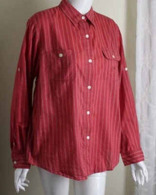 Blusa Camisa Top Ralph Lauren Talla L 10 12 Roja Lunares Calicó Vintage Country Foto 1 de 4