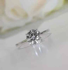 1 Karat IGI Solitär Rund Schliff Zertifiziert Labor gewachsen Diamant/CVD Ring 14K Weißgold - Bild 1 von 18