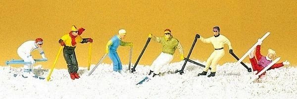 Preiser HO Scale 10313 Down-hill Racers Skiers
