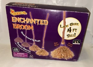 Animated Musical Enchanted Witch Broom 4ft Halloween Prop Sound - Picture 1 of 17